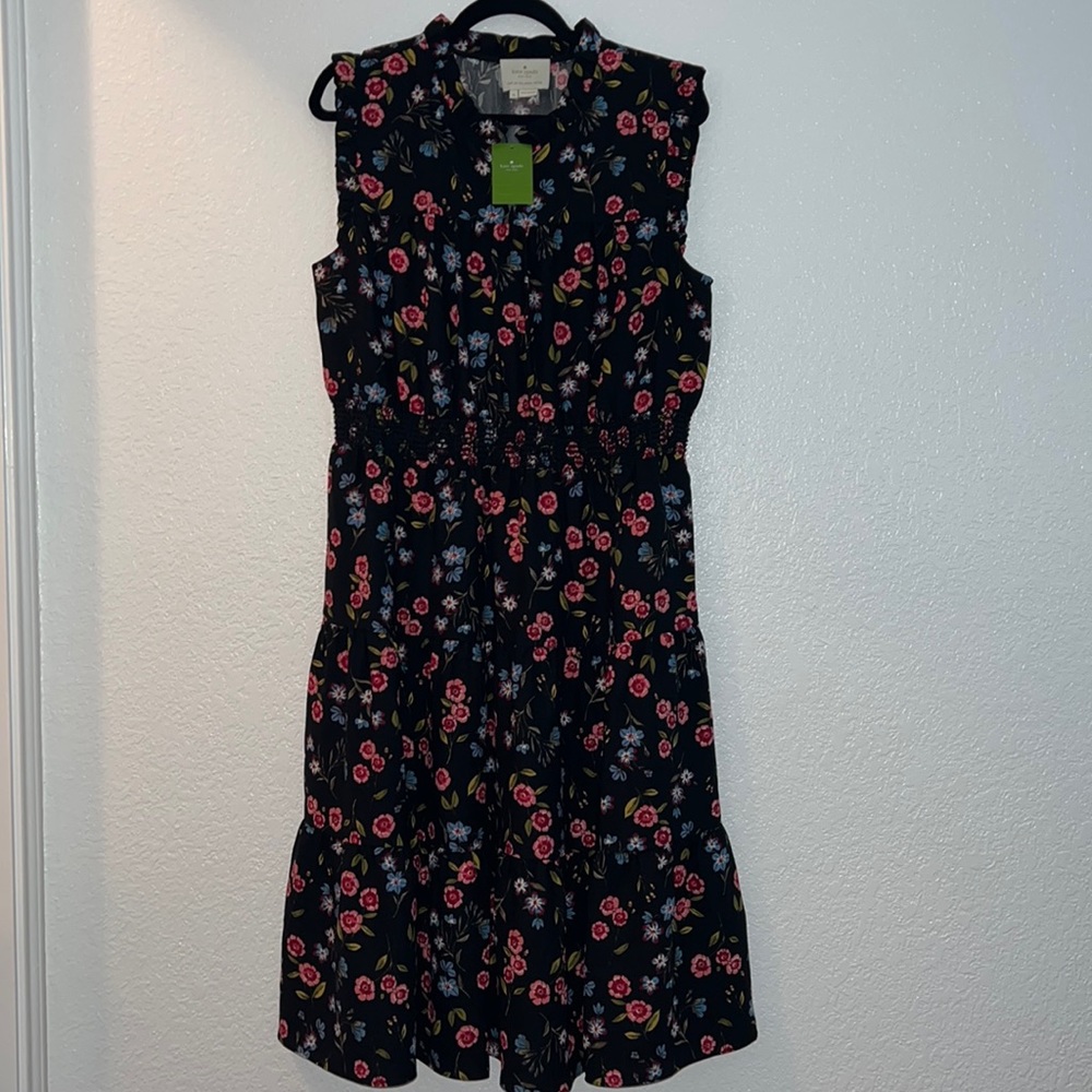 kate spade meadow sleeveless smocked waist dress